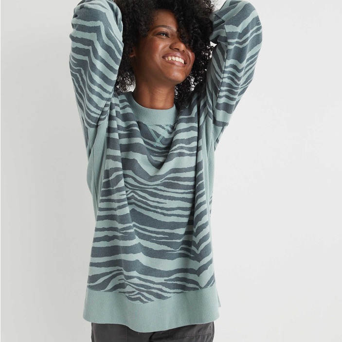 Aerie Good Vibes Oversized Animal Print Sweatshirt Size Small